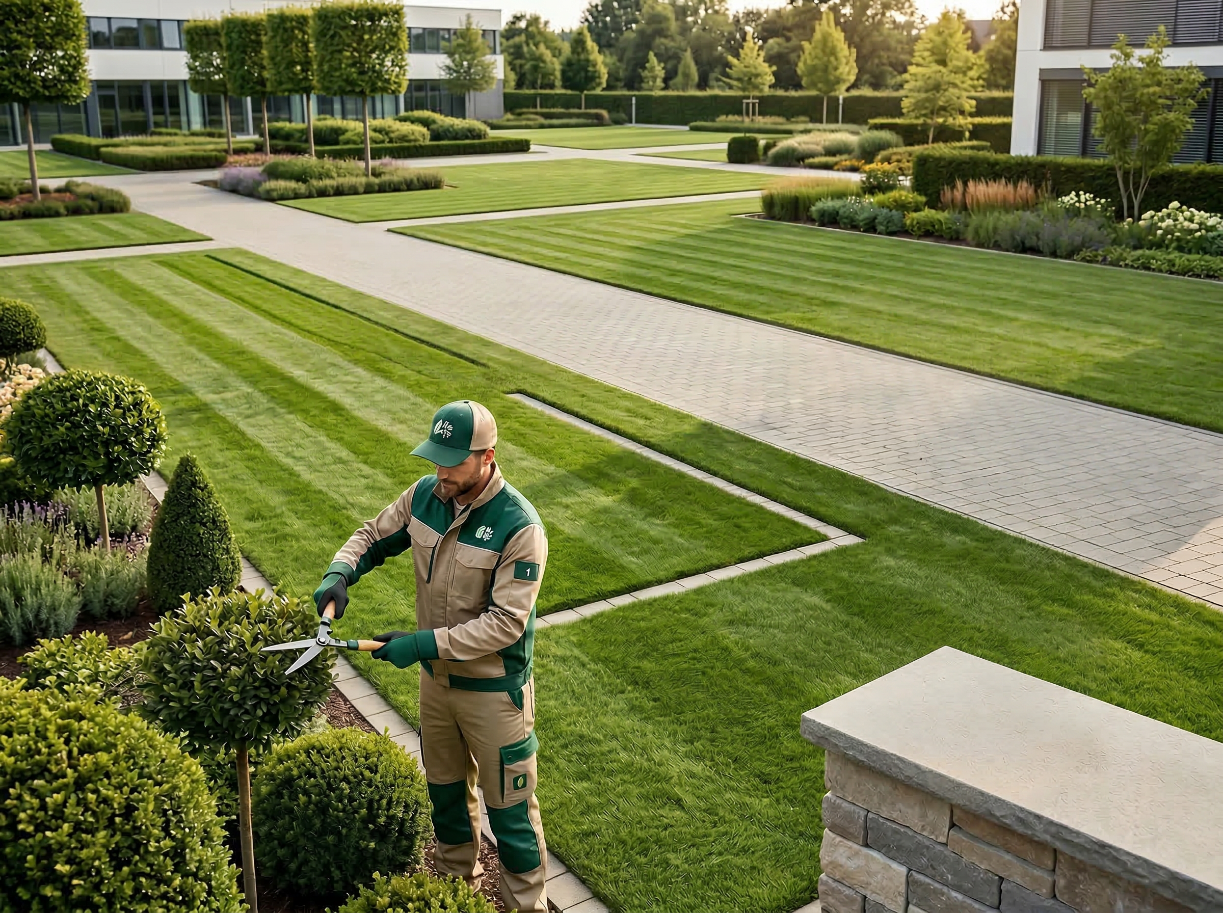 Illustration Außenanlagenpflege